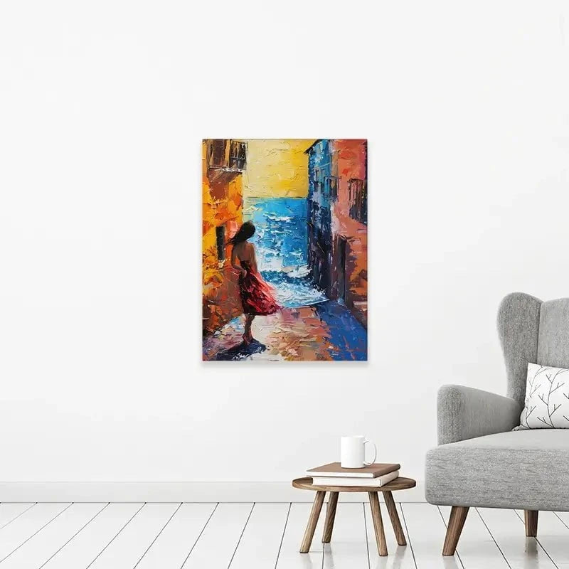 Woman Walking By The Sea Canvas Print Woman Walking By The Sea Canvas Print wall art product Elena Avanesova