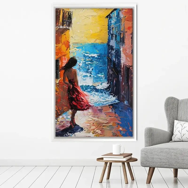 Woman Walking By The Sea Canvas Print Woman Walking By The Sea Canvas Print wall art product Elena Avanesova