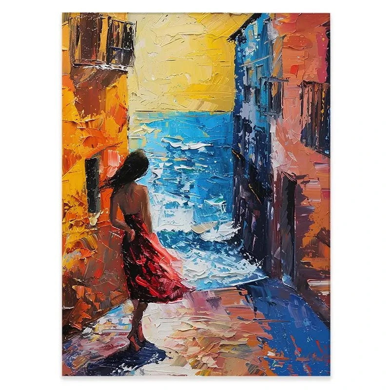 Woman Walking By The Sea Canvas Print Woman Walking By The Sea Canvas Print wall art product Elena Avanesova
