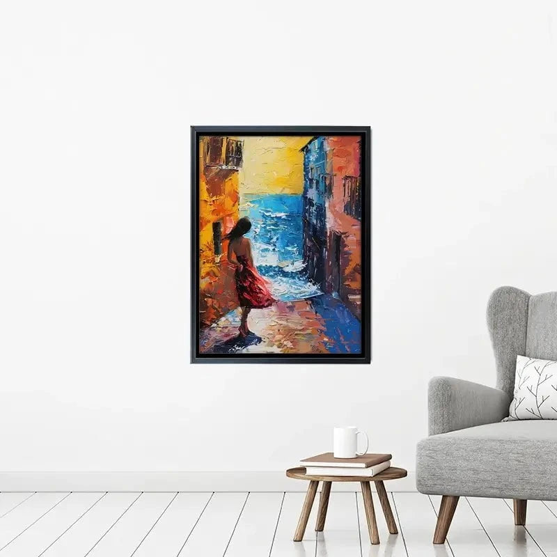 Woman Walking By The Sea Canvas Print Woman Walking By The Sea Canvas Print wall art product Elena Avanesova