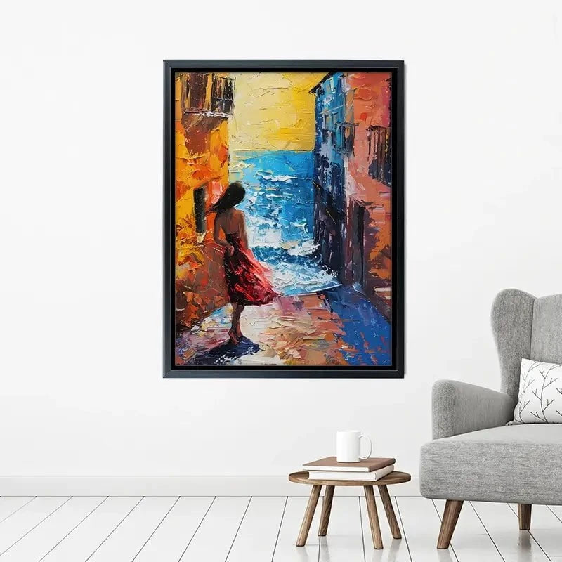 Woman Walking By The Sea Canvas Print Woman Walking By The Sea Canvas Print wall art product Elena Avanesova