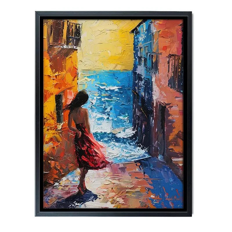 Woman Walking By The Sea Canvas Print Woman Walking By The Sea Canvas Print wall art product Elena Avanesova