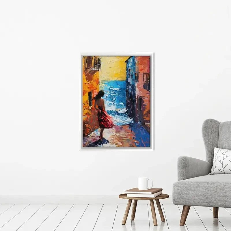 Woman Walking By The Sea Canvas Print Woman Walking By The Sea Canvas Print wall art product Elena Avanesova
