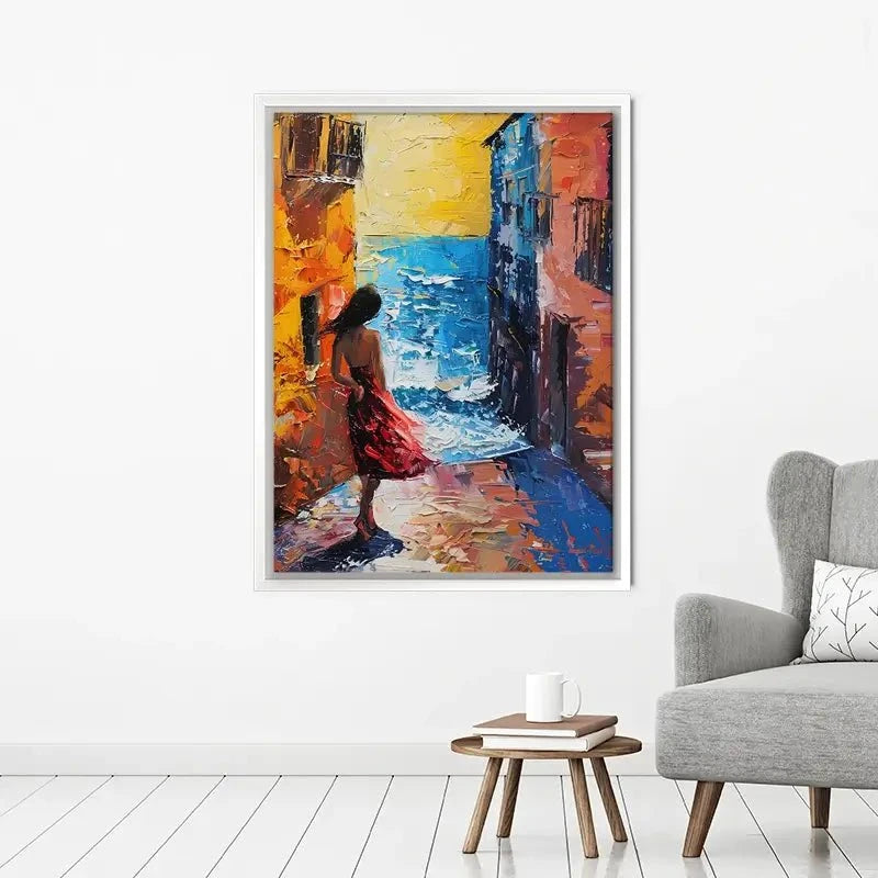 Woman Walking By The Sea Canvas Print Woman Walking By The Sea Canvas Print wall art product Elena Avanesova