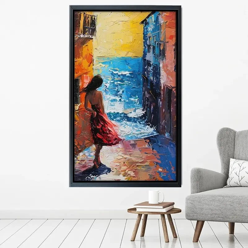 Woman Walking By The Sea Canvas Print Woman Walking By The Sea Canvas Print wall art product Elena Avanesova
