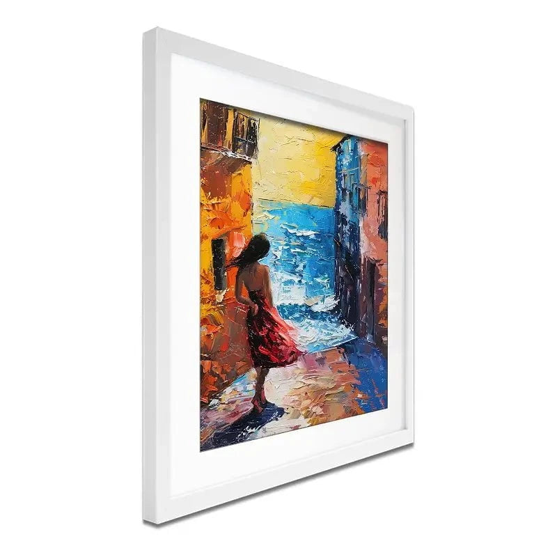 Woman Walking By The Sea Framed Art Print Woman Walking By The Sea Framed Art Print wall art product Elena Avanesova