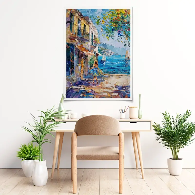 Woman Walking Down The Street Art Print Woman Walking Down The Street Art Print wall art product Elena Avanesova