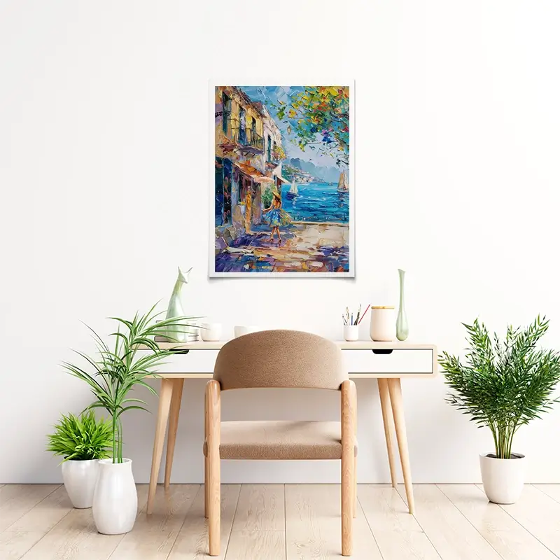 Woman Walking Down The Street Art Print Woman Walking Down The Street Art Print wall art product Elena Avanesova