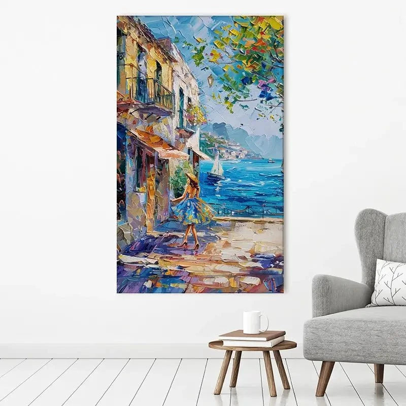 Woman Walking Down The Street Canvas Print Woman Walking Down The Street Canvas Print wall art product Elena Avanesova