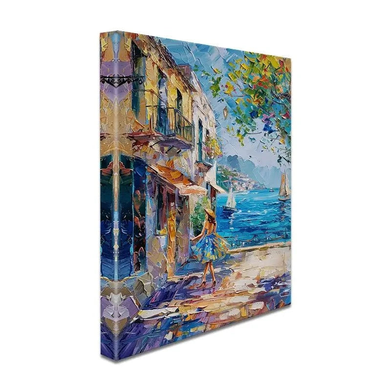 Woman Walking Down The Street Canvas Print Woman Walking Down The Street Canvas Print wall art product Elena Avanesova