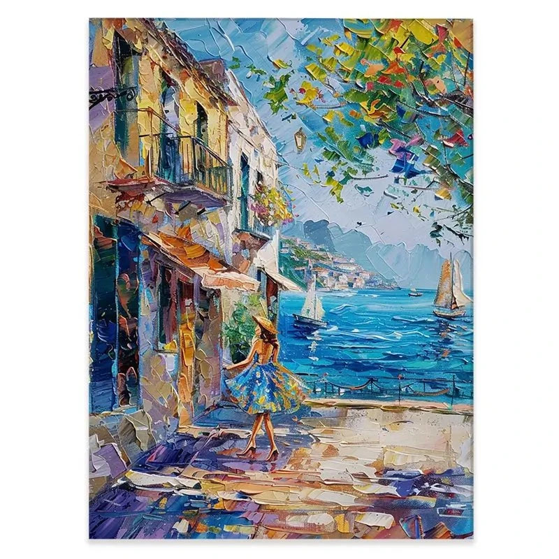 Woman Walking Down The Street Canvas Print Woman Walking Down The Street Canvas Print wall art product Elena Avanesova
