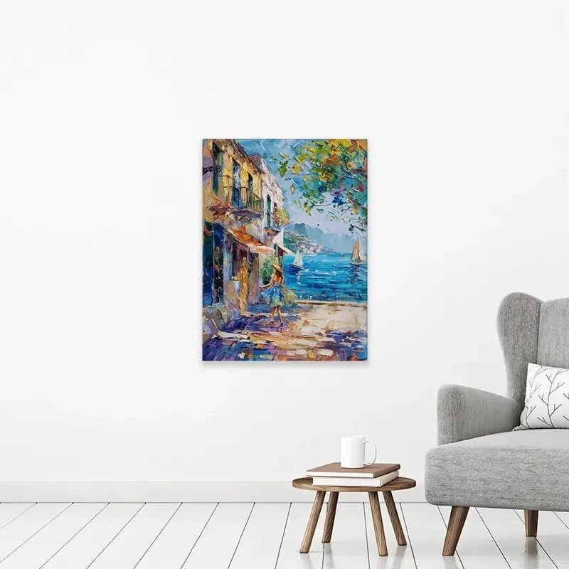 Woman Walking Down The Street Canvas Print Woman Walking Down The Street Canvas Print wall art product Elena Avanesova
