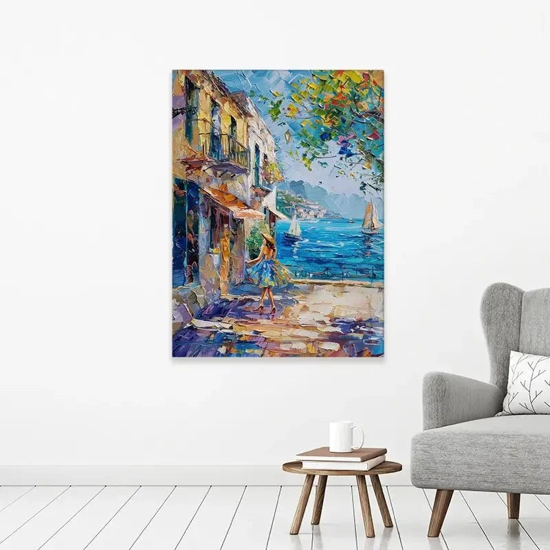 Woman Walking Down The Street Canvas Print Woman Walking Down The Street Canvas Print wall art product Elena Avanesova