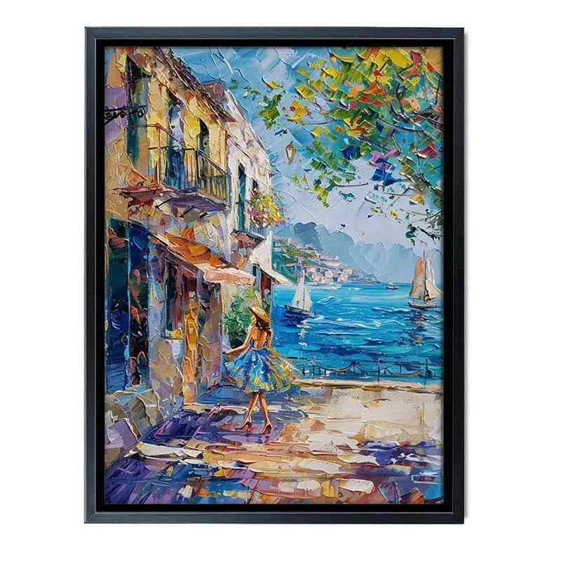 Woman Walking Down The Street Canvas Print Woman Walking Down The Street Canvas Print wall art product Elena Avanesova