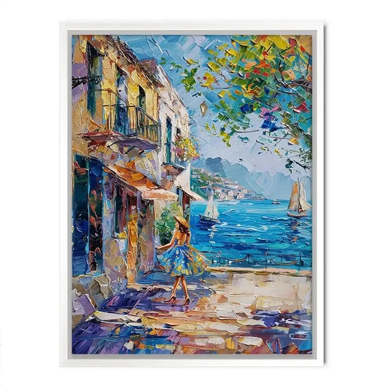 Woman Walking Down The Street Canvas Print Woman Walking Down The Street Canvas Print wall art product Elena Avanesova