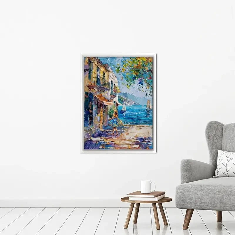 Woman Walking Down The Street Canvas Print Woman Walking Down The Street Canvas Print wall art product Elena Avanesova