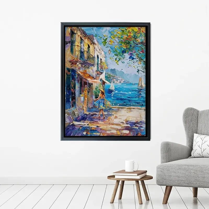 Woman Walking Down The Street Canvas Print Woman Walking Down The Street Canvas Print wall art product Elena Avanesova