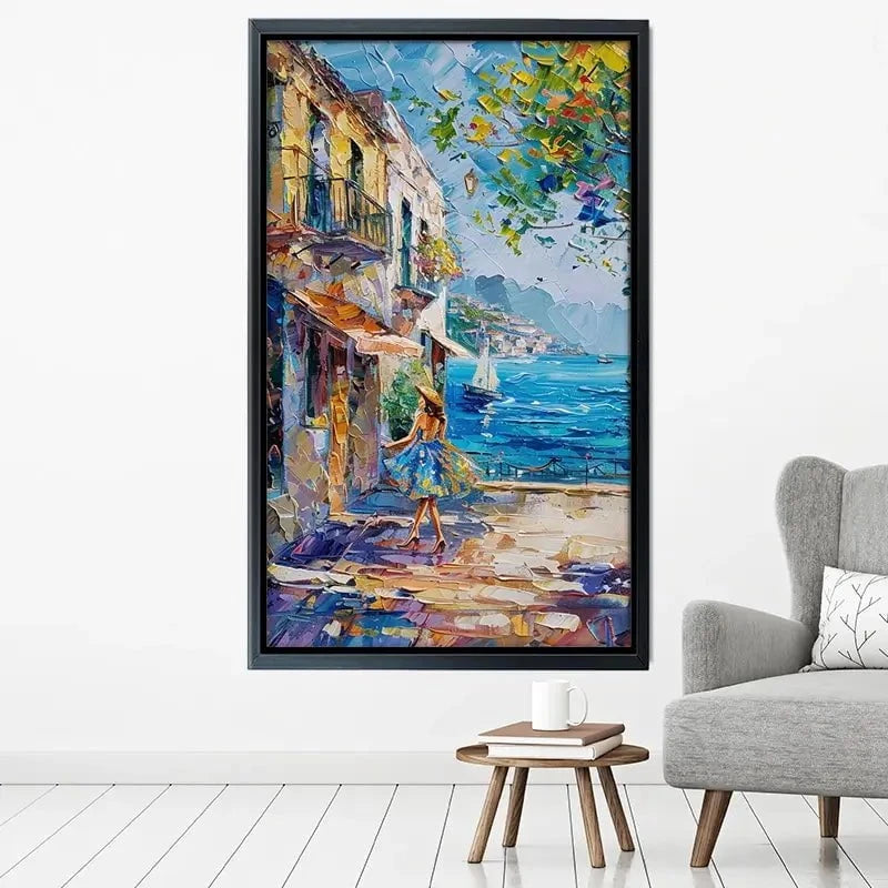 Woman Walking Down The Street Canvas Print Woman Walking Down The Street Canvas Print wall art product Elena Avanesova