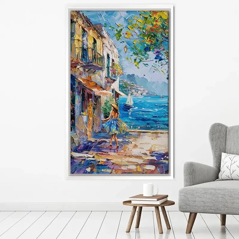 Woman Walking Down The Street Canvas Print Woman Walking Down The Street Canvas Print wall art product Elena Avanesova
