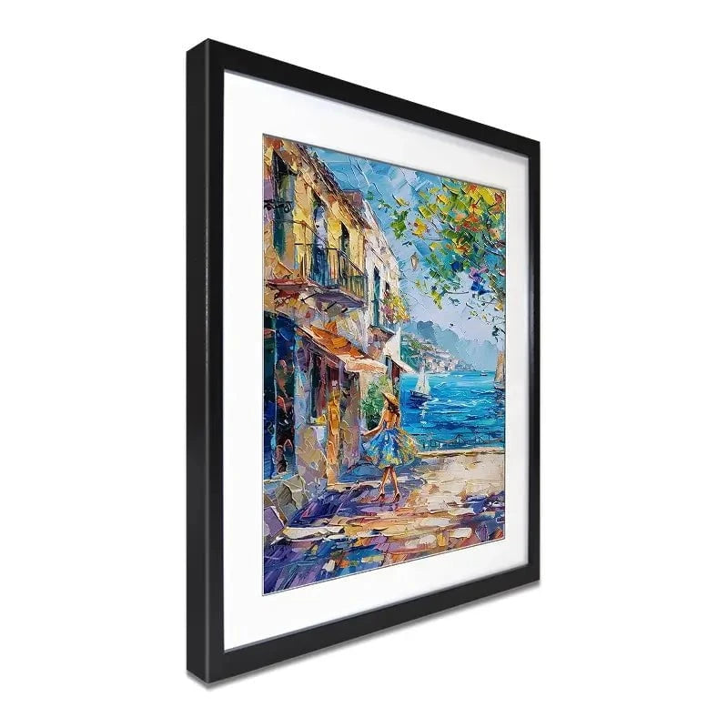 Woman Walking Down The Street Framed Art Print Woman Walking Down The Street Framed Art Print wall art product Elena Avanesova