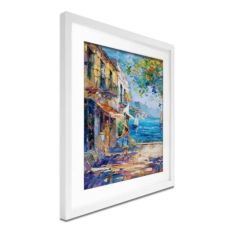 Woman Walking Down The Street Framed Art Print Woman Walking Down The Street Framed Art Print wall art product Elena Avanesova