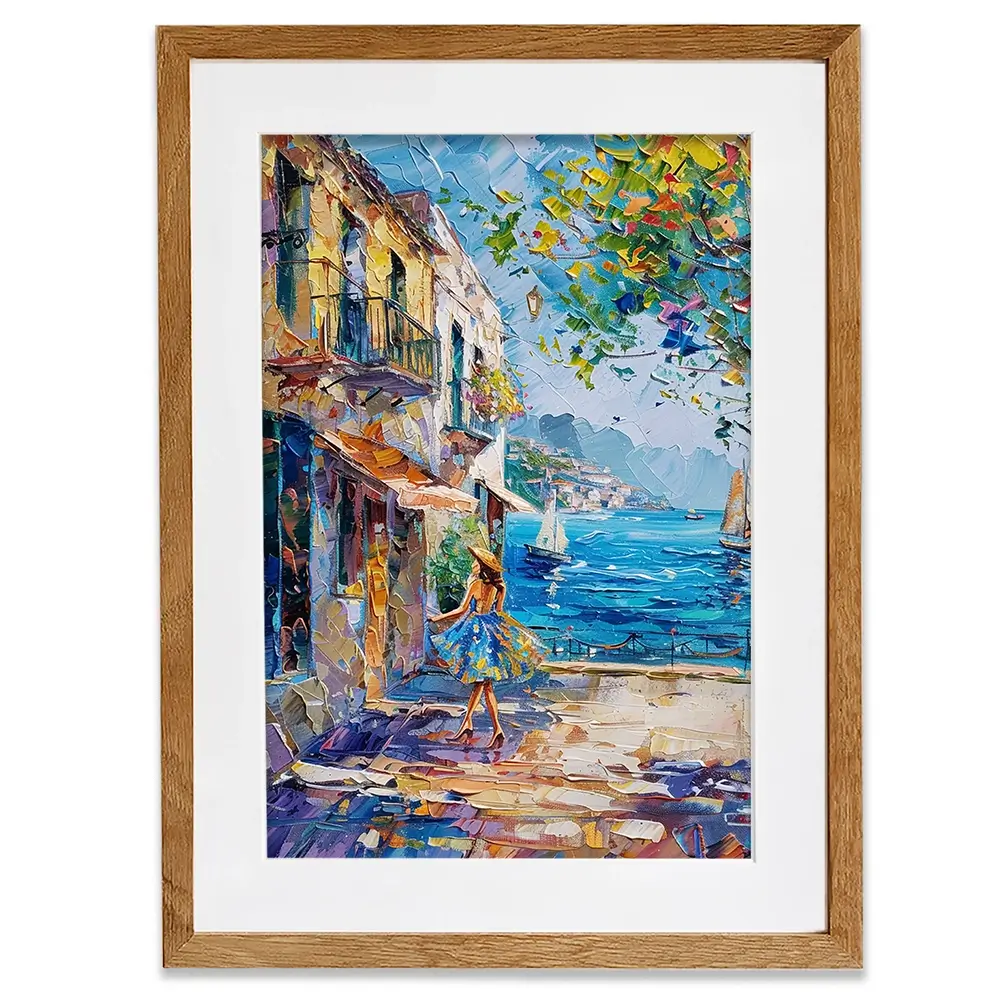 Woman Walking Down The Street Framed Art Print Woman Walking Down The Street Framed Art Print wall art product Elena Avanesova