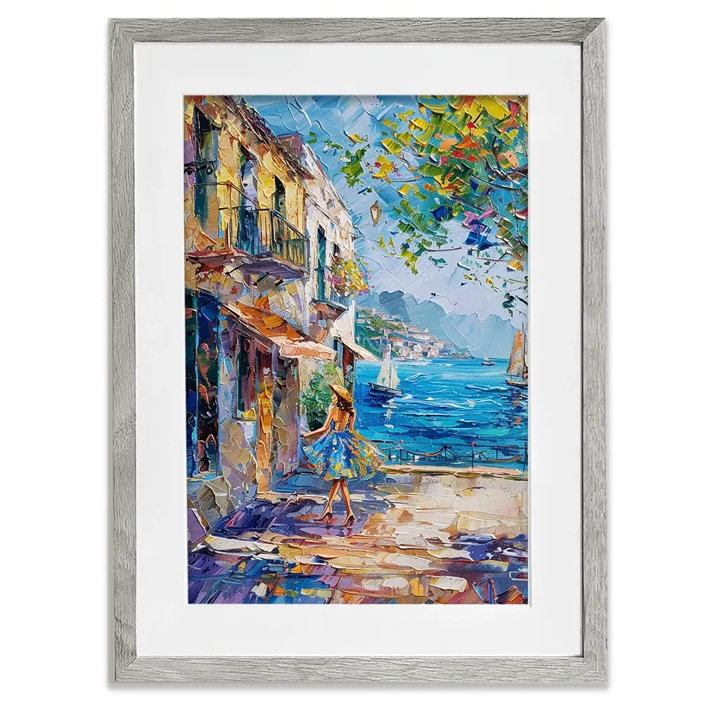 Woman Walking Down The Street Framed Art Print Woman Walking Down The Street Framed Art Print wall art product Elena Avanesova