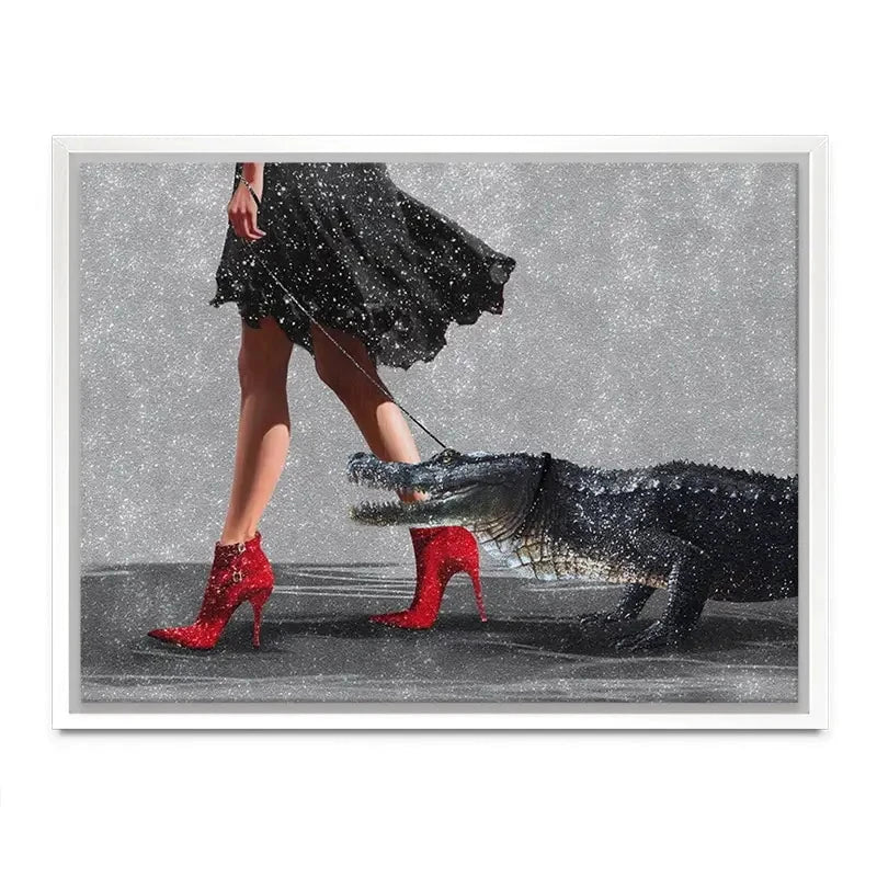 Woman With Crocodile Canvas Print Woman With Crocodile Canvas Print wall art product Svetlana Aleynikova