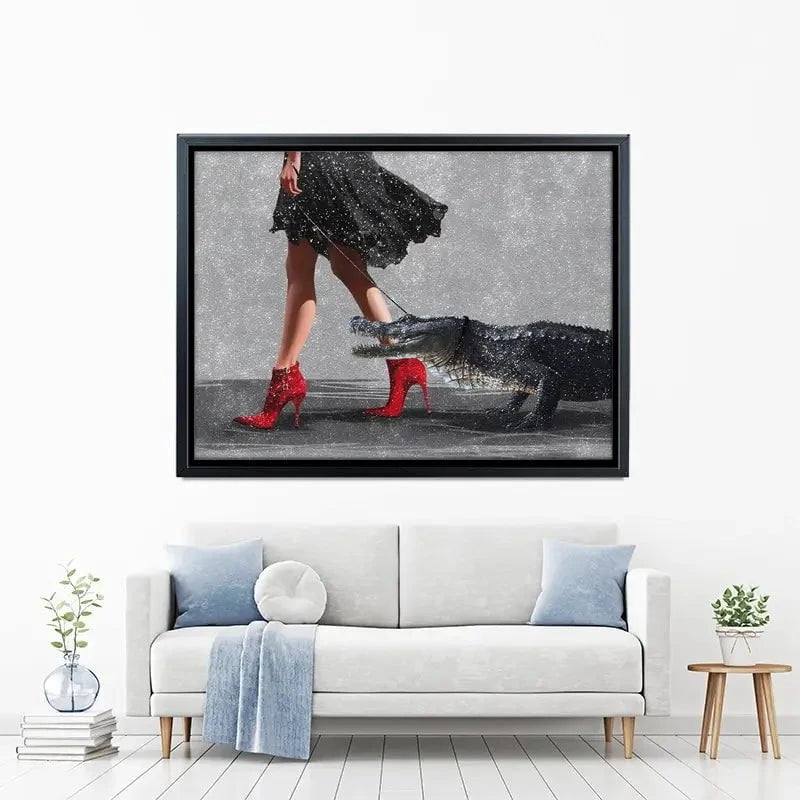 Woman With Crocodile Canvas Print Woman With Crocodile Canvas Print wall art product Svetlana Aleynikova