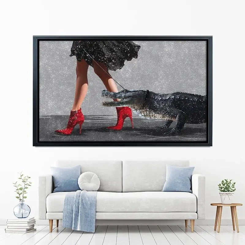 Woman With Crocodile Canvas Print Woman With Crocodile Canvas Print wall art product Svetlana Aleynikova