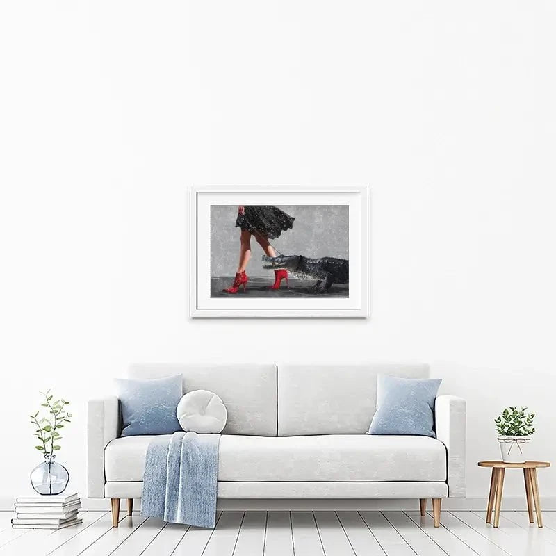 Woman With Crocodile Framed Art Print Woman With Crocodile Framed Art Print wall art product Svetlana Aleynikova