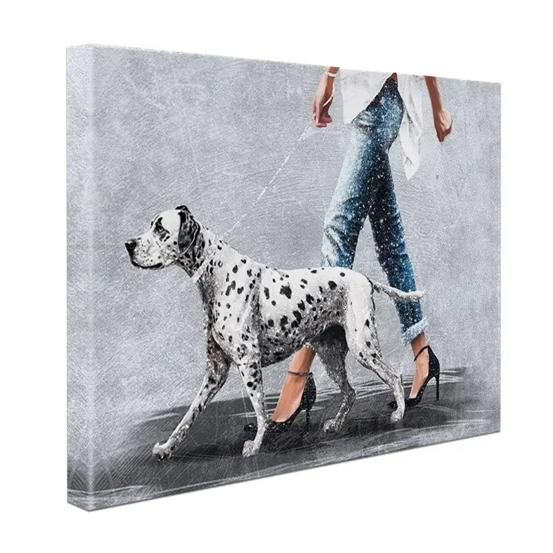 Woman With Dalmation Canvas Print Woman With Dalmation Canvas Print wall art product Svetlana Aleynikova