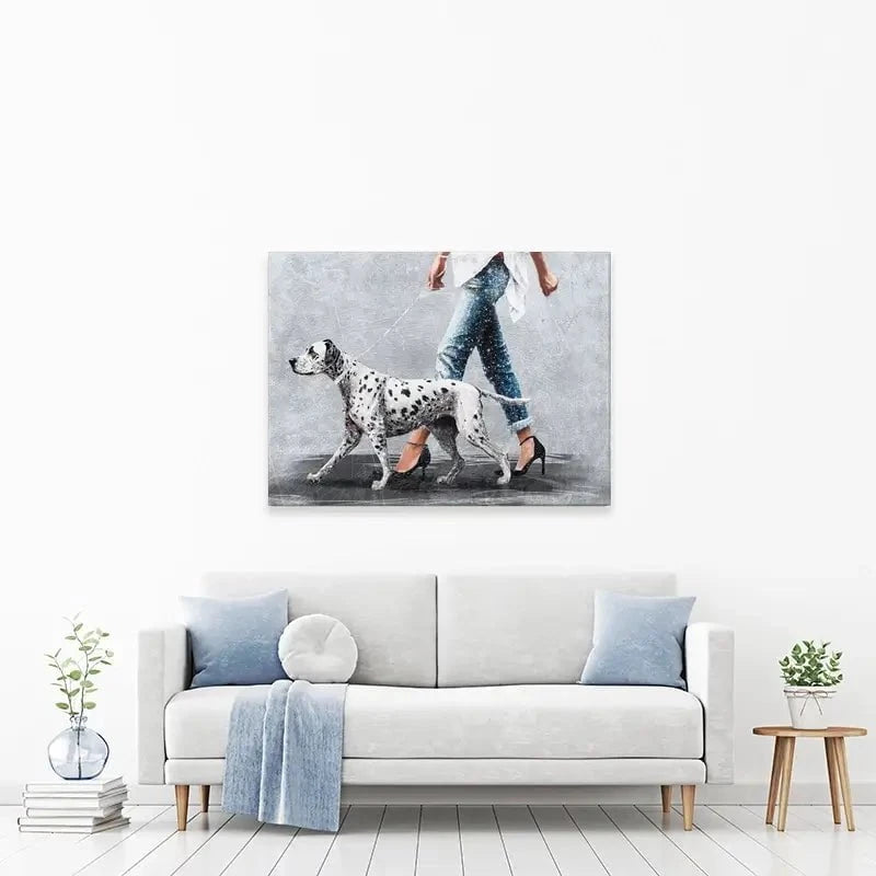 Woman With Dalmation Canvas Print Woman With Dalmation Canvas Print wall art product Svetlana Aleynikova