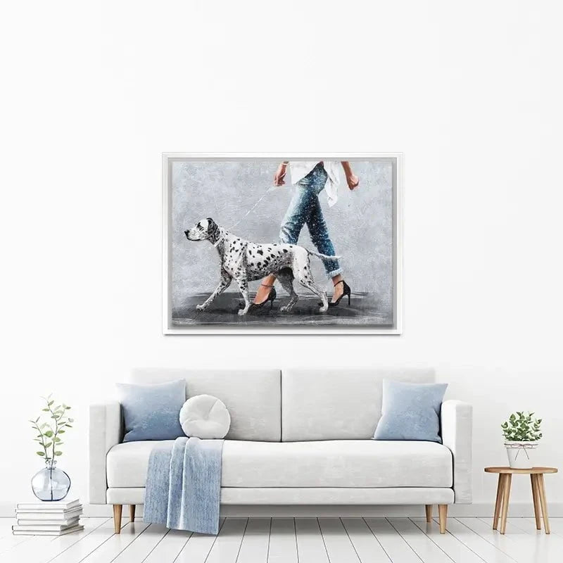 Woman With Dalmation Canvas Print Woman With Dalmation Canvas Print wall art product Svetlana Aleynikova
