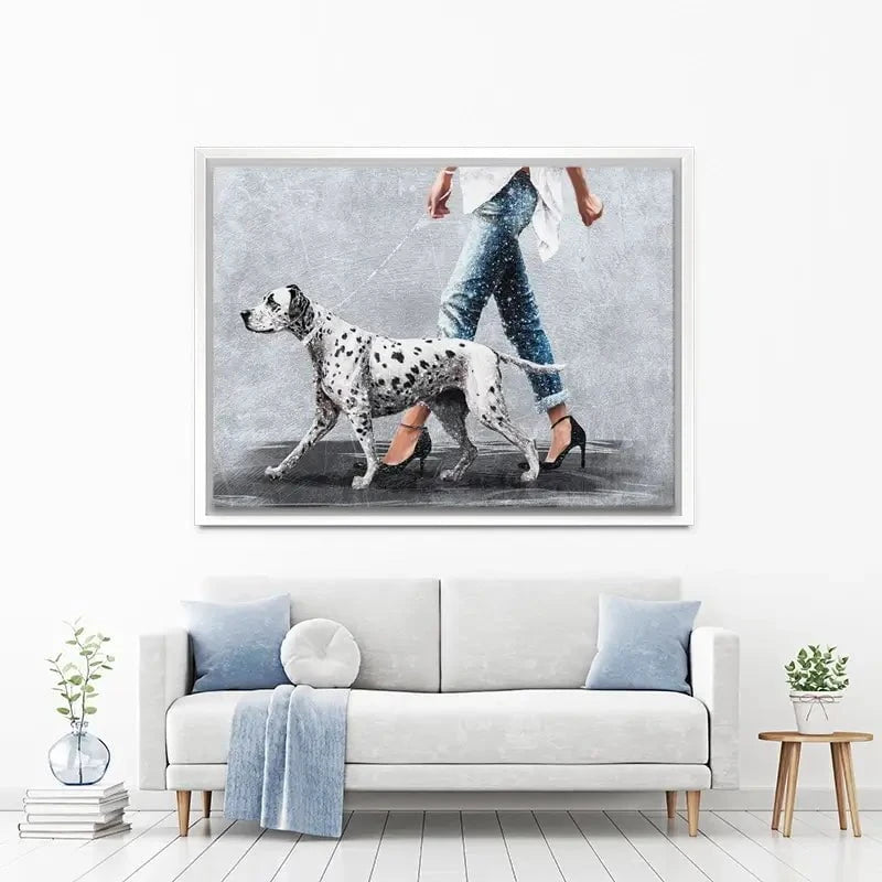 Woman With Dalmation Canvas Print Woman With Dalmation Canvas Print wall art product Svetlana Aleynikova