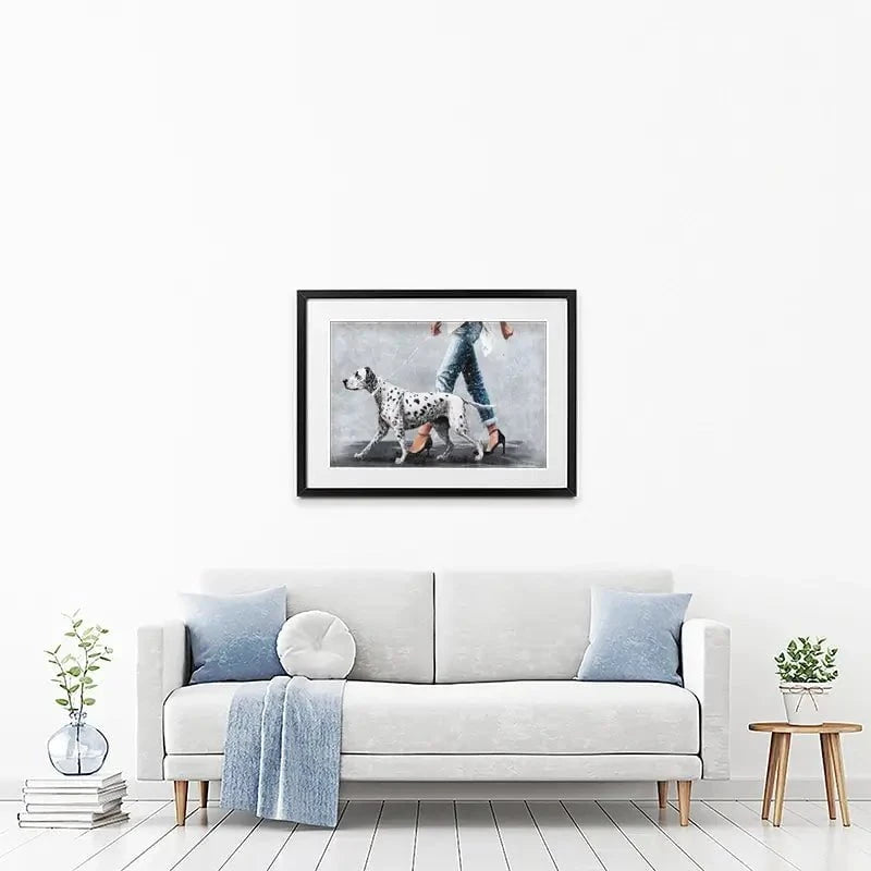 Woman With Dalmation Framed Art Print Woman With Dalmation Framed Art Print wall art product Svetlana Aleynikova