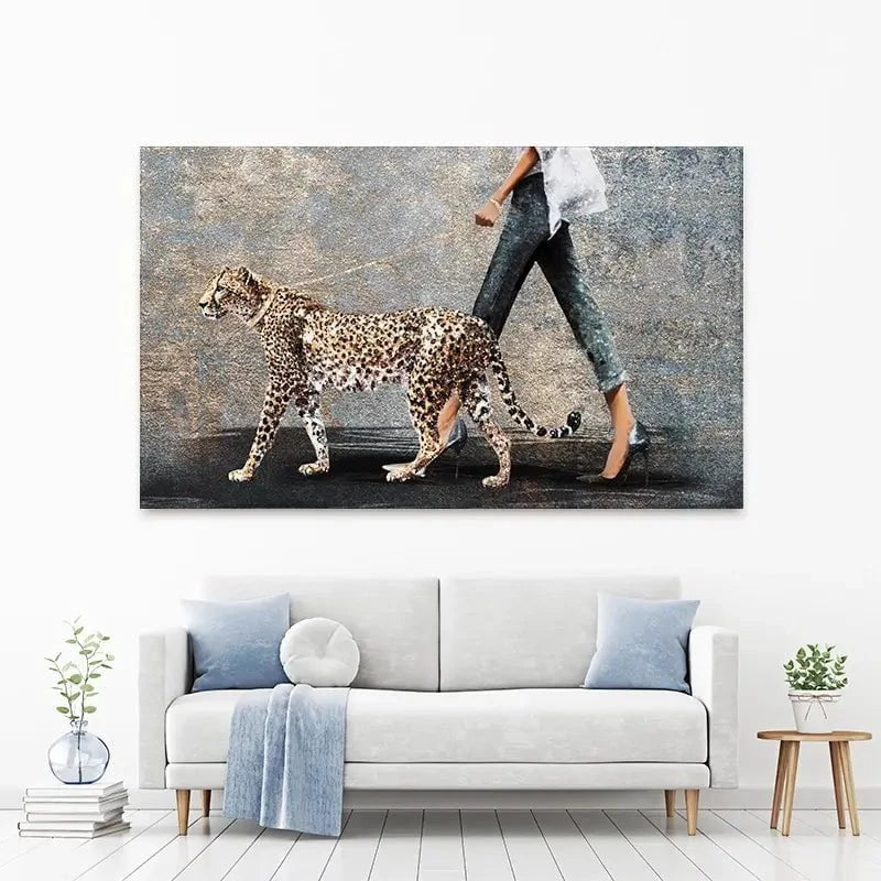 Woman With Leopard Canvas Print Woman With Leopard Canvas Print wall art product Svetlana Aleynikova