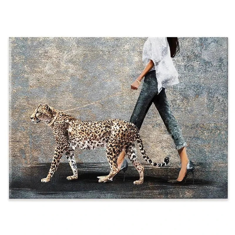Woman With Leopard Canvas Print Woman With Leopard Canvas Print wall art product Svetlana Aleynikova
