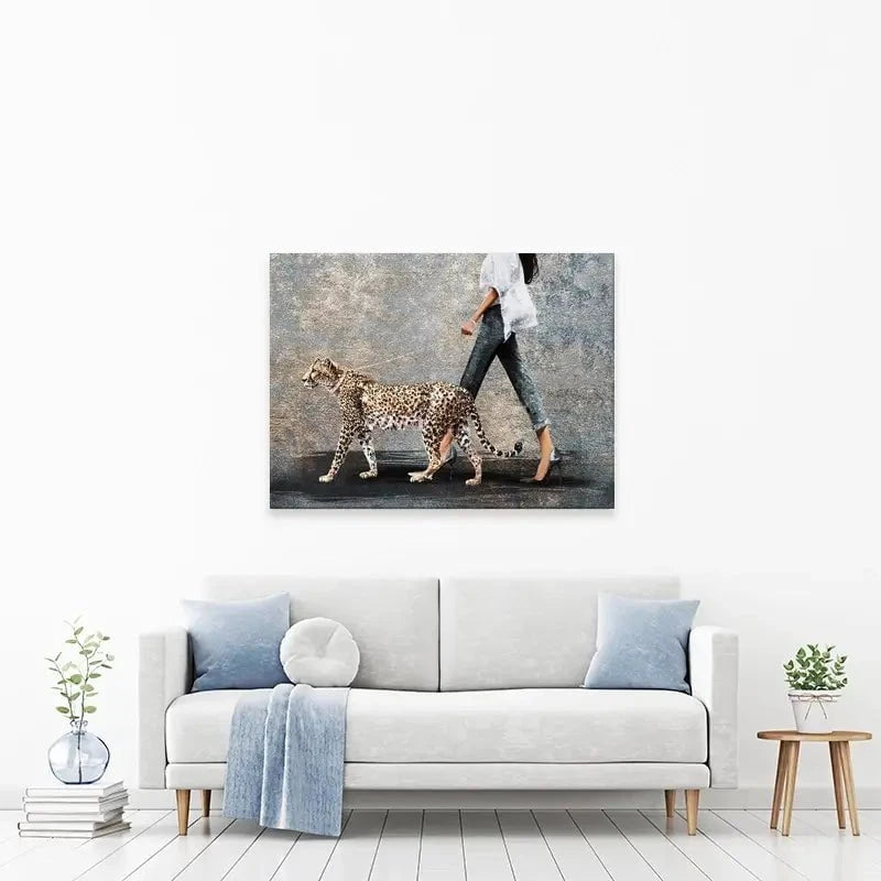 Woman With Leopard Canvas Print Woman With Leopard Canvas Print wall art product Svetlana Aleynikova