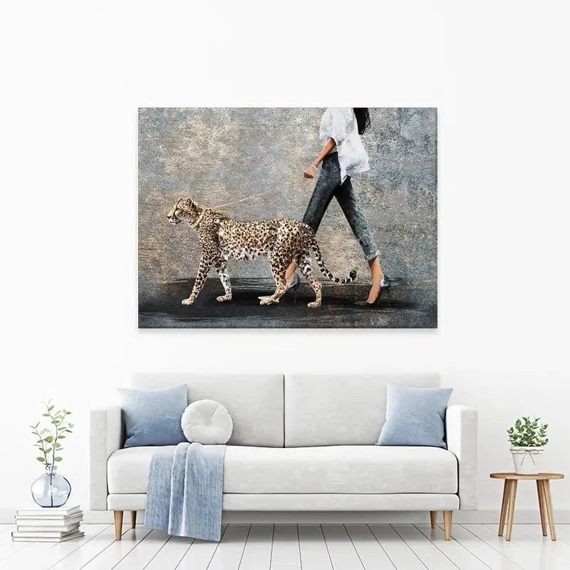 Woman With Leopard Canvas Print Woman With Leopard Canvas Print wall art product Svetlana Aleynikova