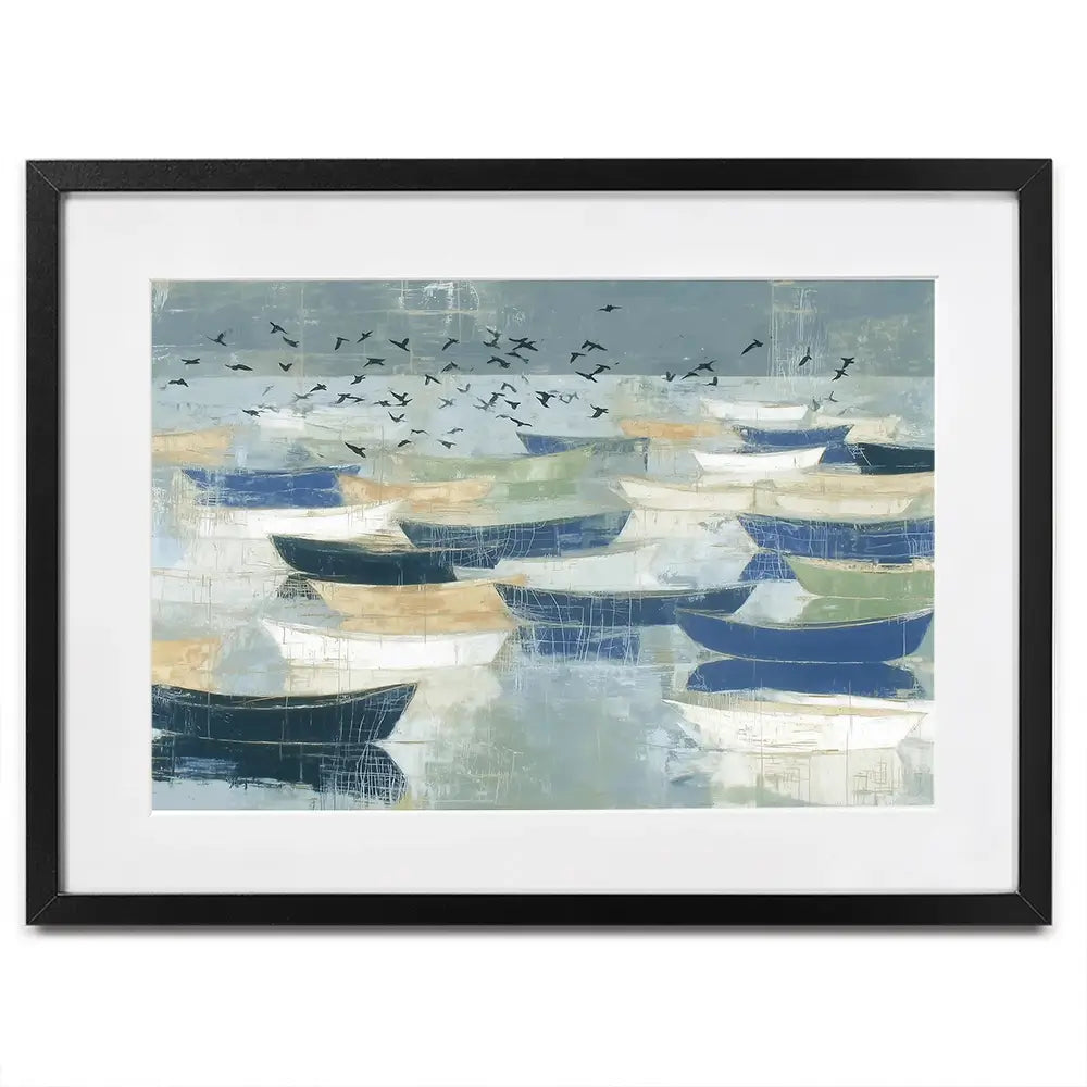 Wooden Fishing Fleet Framed Art Print Wooden Fishing Fleet Framed Art Print wall art product Chromatic Storm Studio