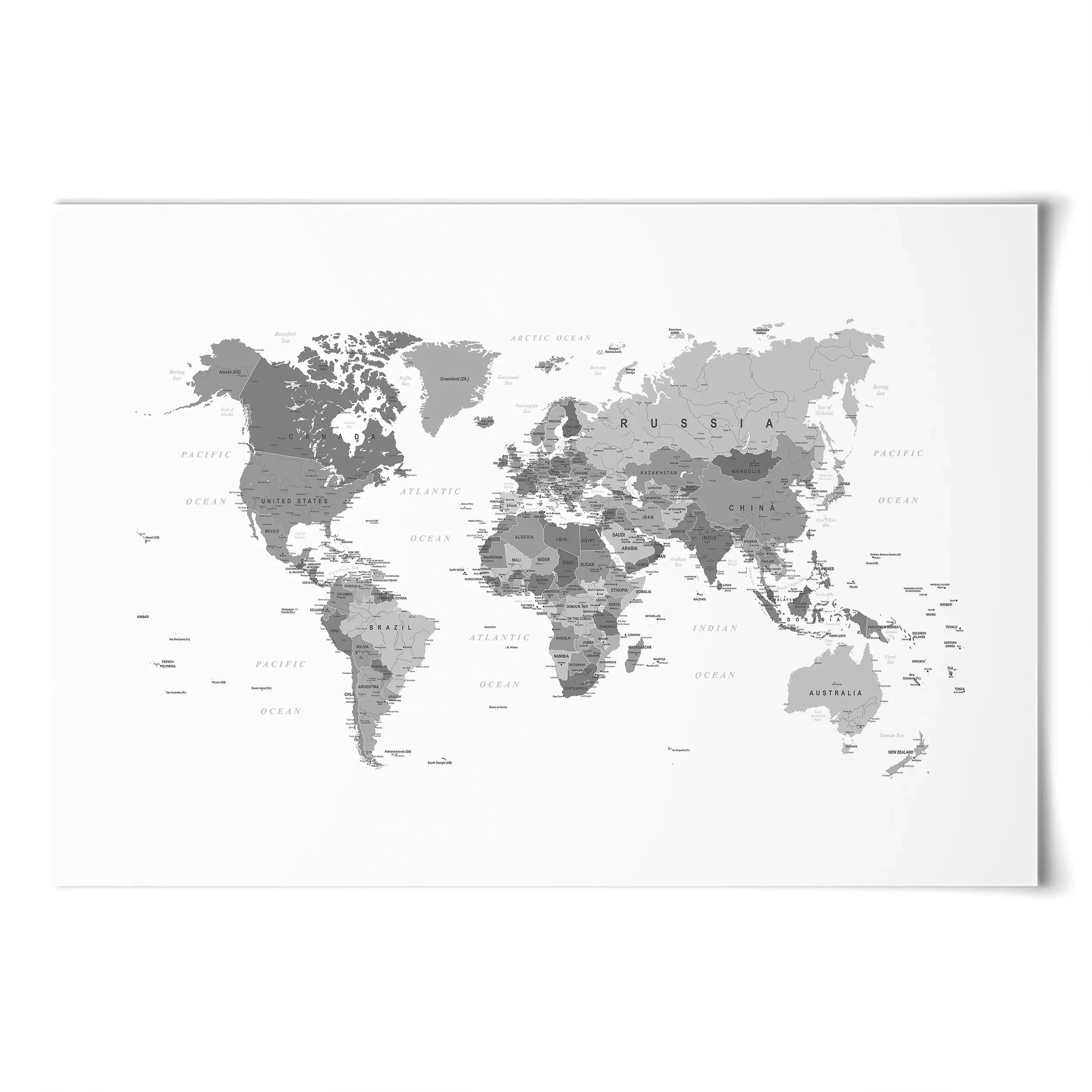 World Map Black & White Art Print World Map Black & White Art Print | World Map Black & White Artwork wall art product H Goossens