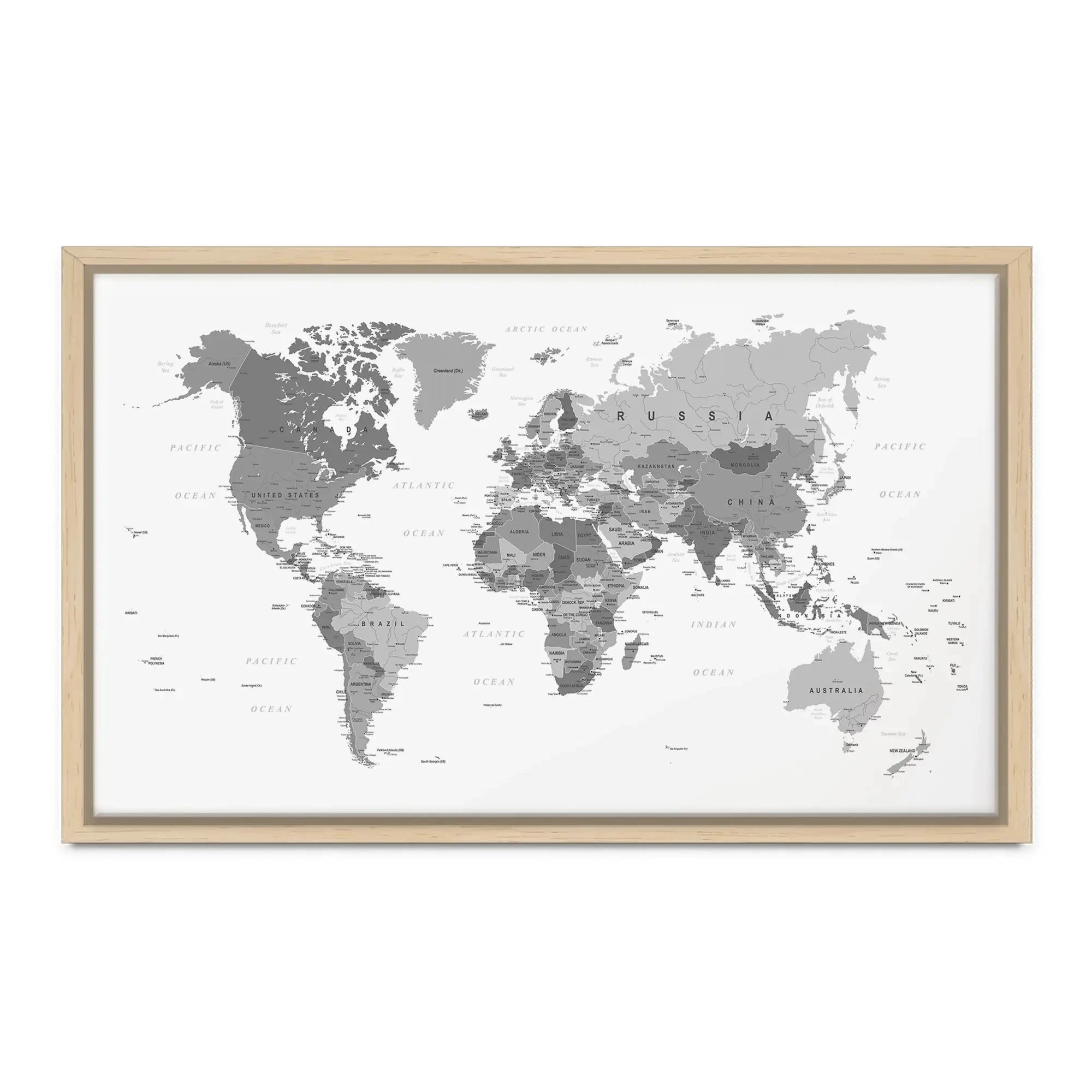 World Map Black & White Canvas Print World Map Black & White Canvas Print | World map canvas artwork wall art product H Goossens