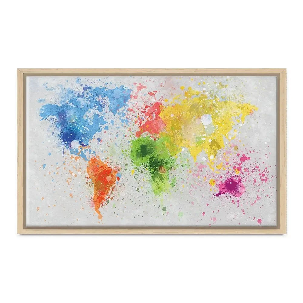 World Map Paint Splash Canvas Print World Map Paint Splash Canvas Print wall art product Lightman4289 / Shutterstock