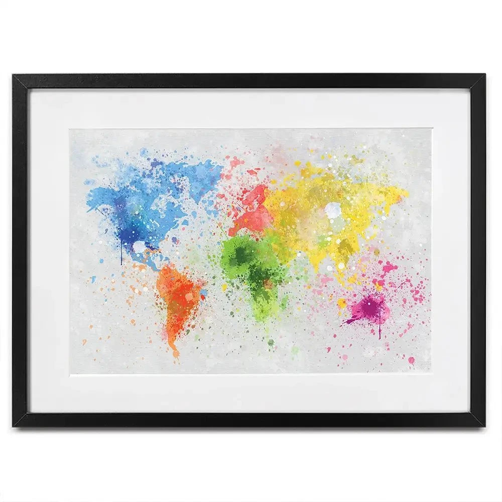 World Map Paint Splash Framed Art Print World Map Paint Splash Framed Art Print wall art product Lightman4289 / Shutterstock