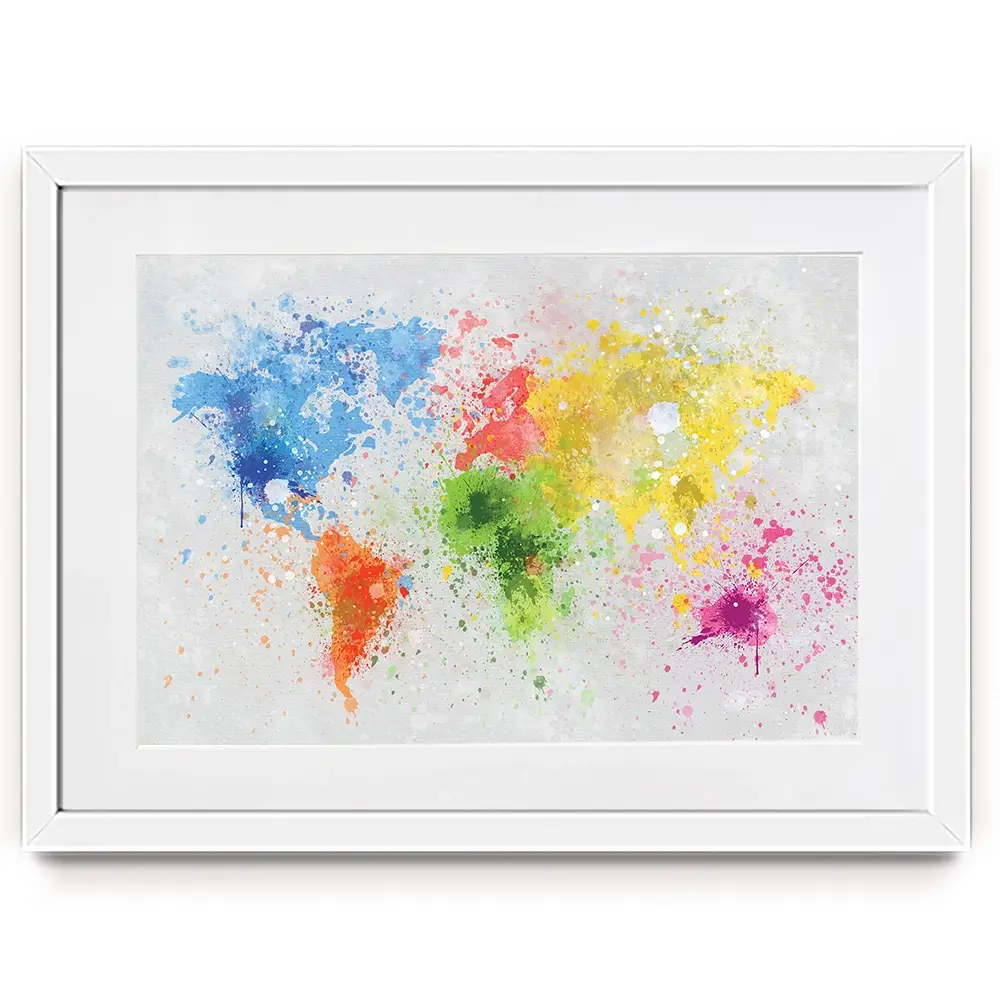 World Map Paint Splash Framed Art Print World Map Paint Splash Framed Art Print wall art product Lightman4289 / Shutterstock