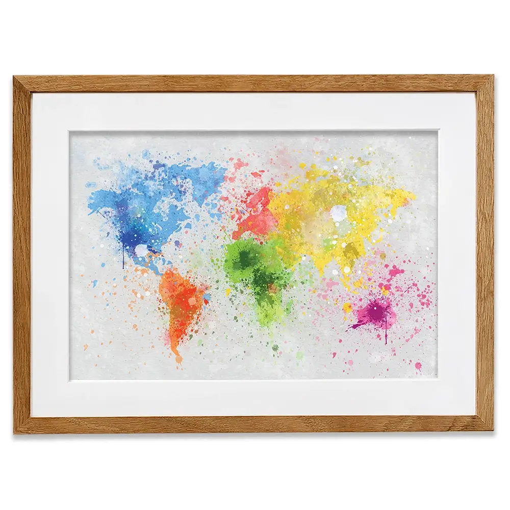 World Map Paint Splash Framed Art Print World Map Paint Splash Framed Art Print wall art product Lightman4289 / Shutterstock