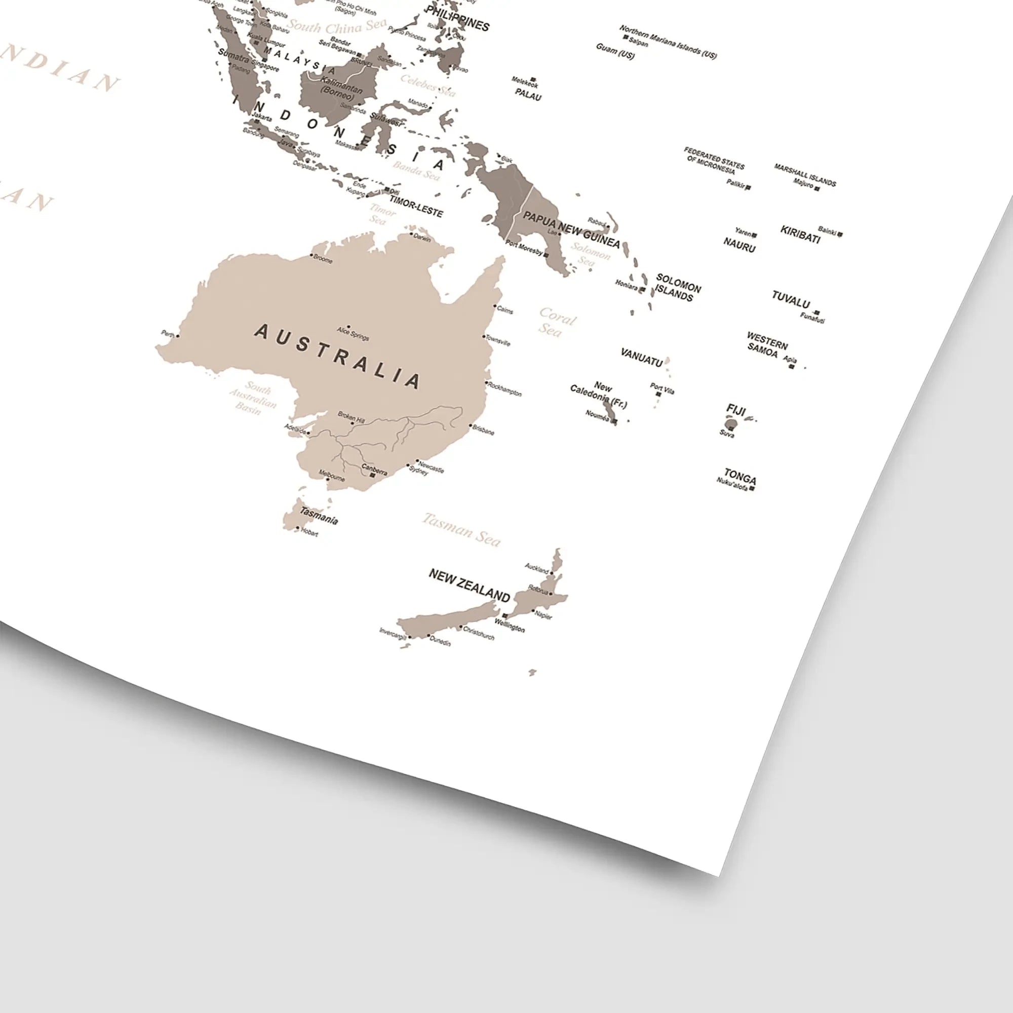 World Map Sepia Art Print World Map Sepia Art Print wall art product H Goossens