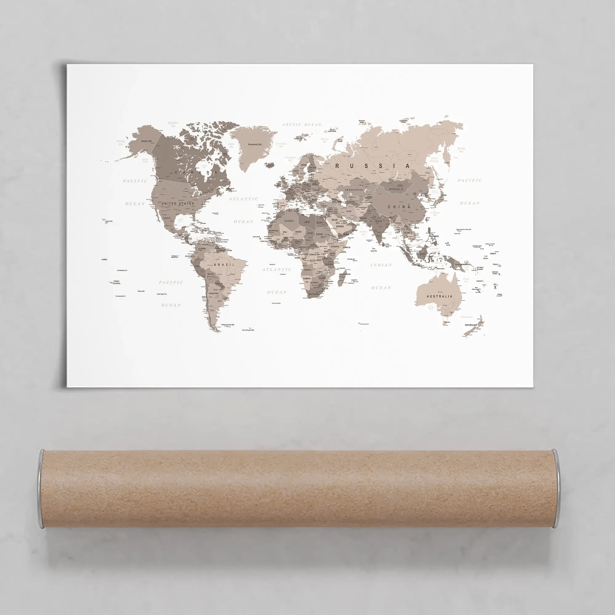 World Map Sepia Art Print World Map Sepia Art Print wall art product H Goossens