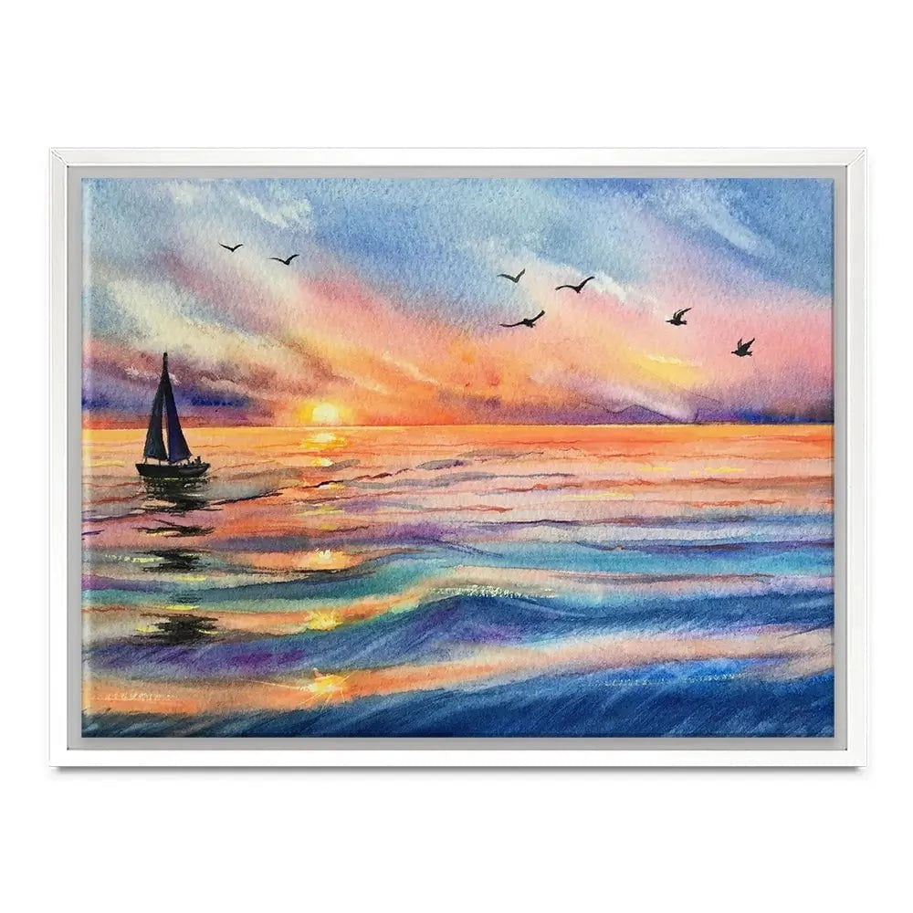 Yacht At Sunset Canvas Print Yacht At Sunset Canvas Print wall art product EL_Art / Shutterstock